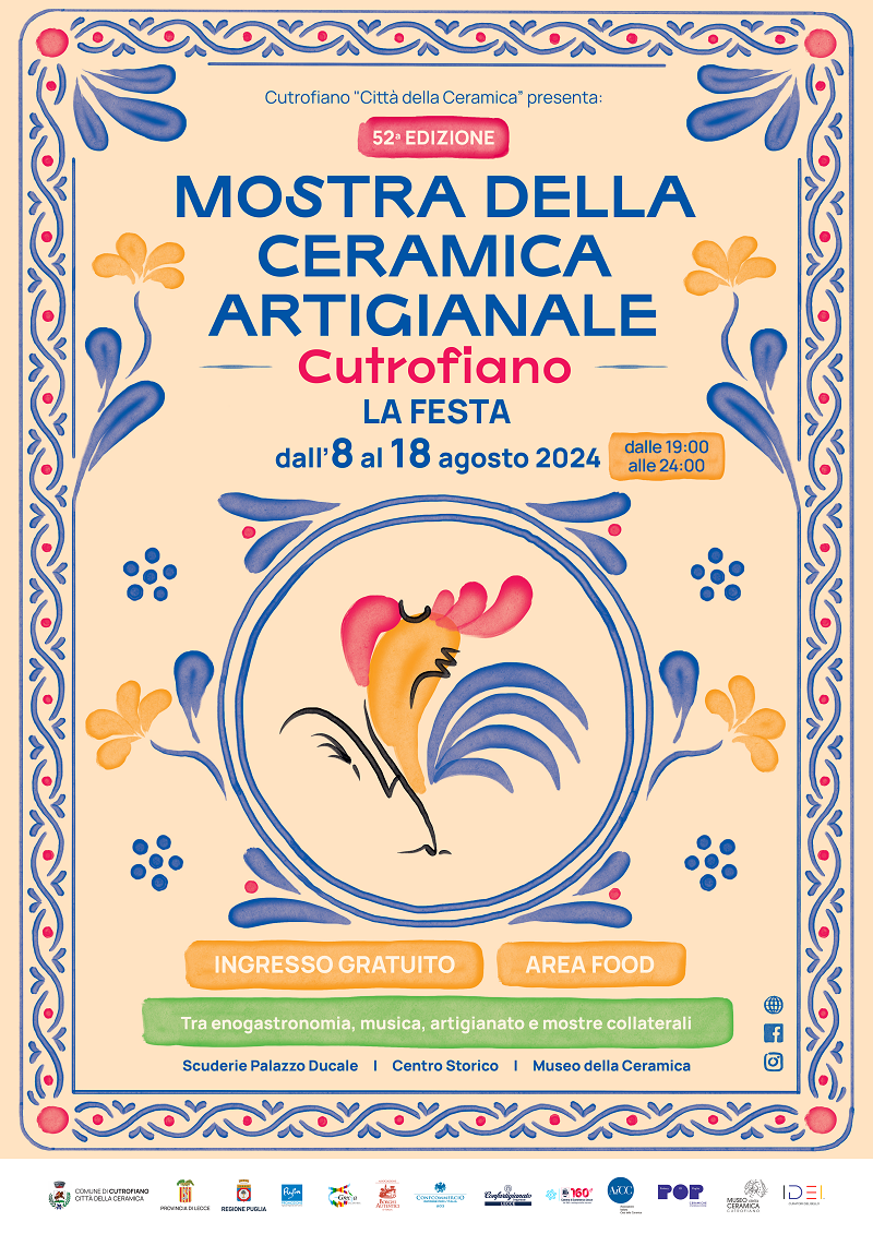 52ESIMA EDIZIONE DELLA MOSTRA DELLA CERAMICA ARTIGIANALE DAL 08 AL 18 AGOSTO 2024